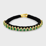 Chakra Skinny Emerald Diamond Halo Gold Bracelet