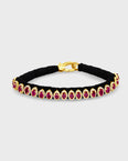 Chakra Skinny Ruby Diamond Halo Gold Bracelet