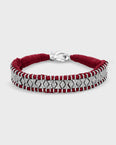 Chakra Geometric Diamond Silver Red Woven Bracelet