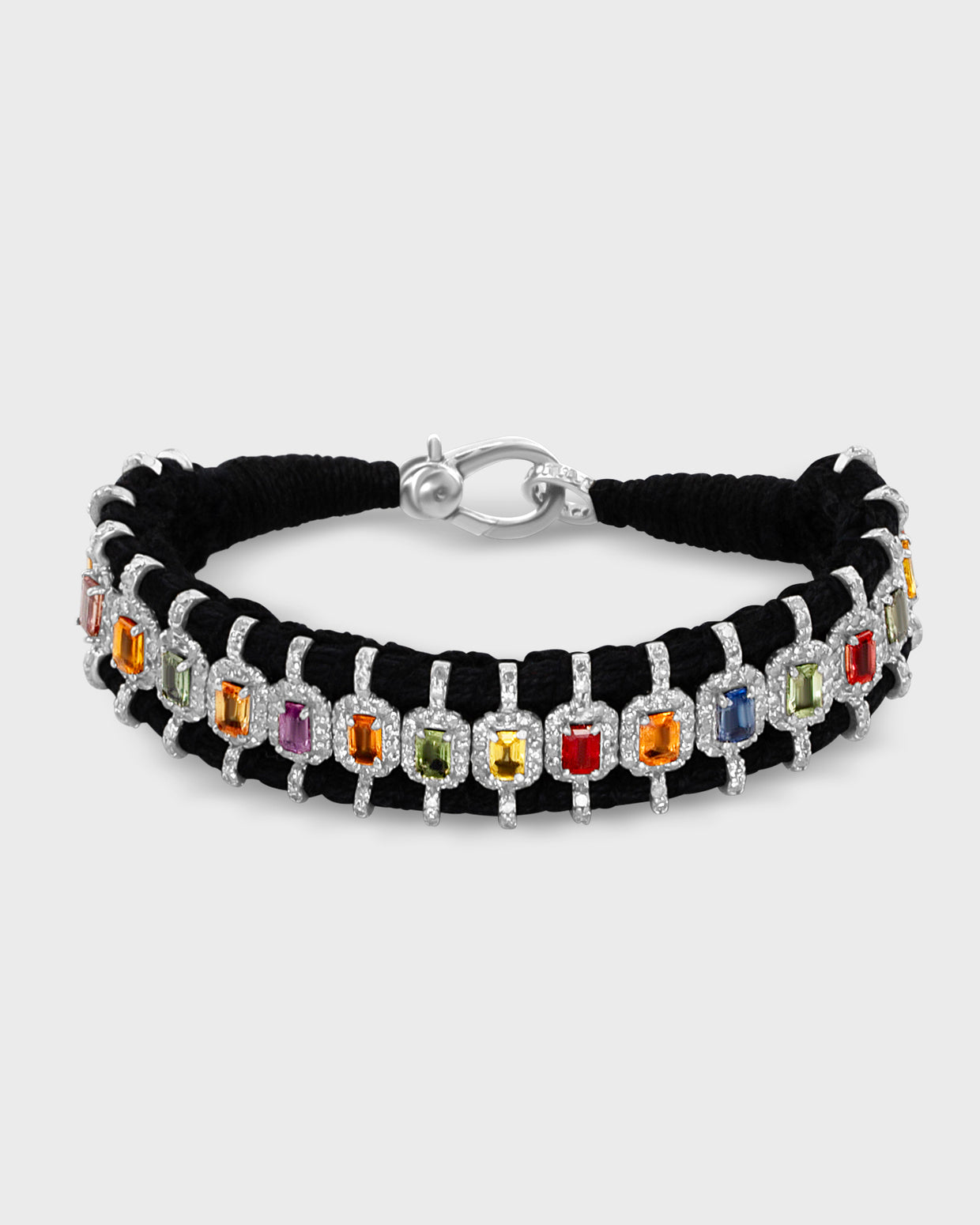 Chakra Rainbow Sapphire Emerald Cut Bracelet