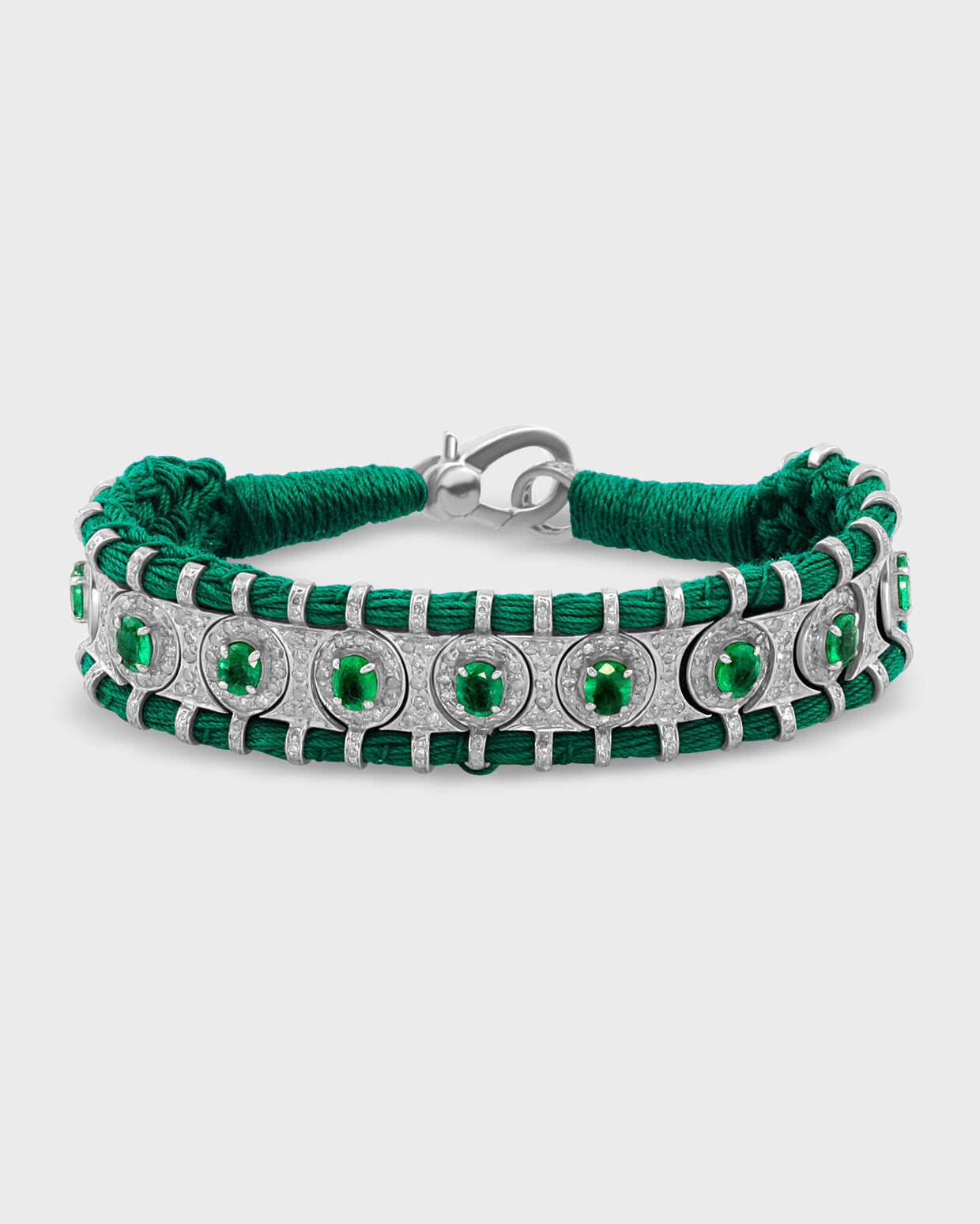 Chakra Jazz Emerald Diamond Green Woven Bracelet