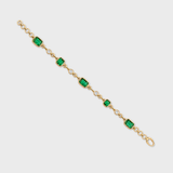 Green Tourmaline Diamond Bracelet