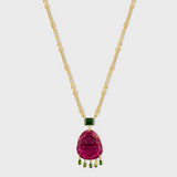 Happy Buddha Watermelon Tourmaline In The Clouds Necklace