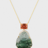 Happy Buddha Sunstone Tourmaline Necklace