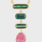 Happy Buddha Mini Cascading Tourmaline Necklace