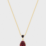 Happy Buddha Mini Sapphire Heart Tourmaline Necklace