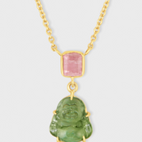 Happy Buddha Mini Mint Tourmaline Necklace
