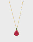 Happy Buddha Pink Tourmaline with Pearl Necklace