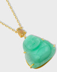 Happy Buddha Chrysoprase with Opal Crown Necklace