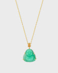 Happy Buddha Chrysoprase with Opal Crown Necklace