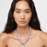 Happy Buddha Jade Amethyst Crown Necklace