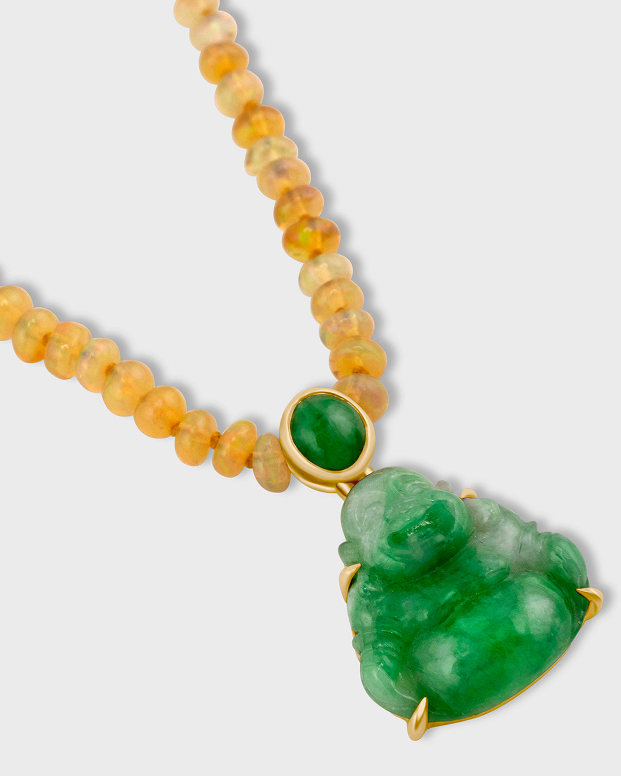 Happy Buddha Jade Opal Necklace