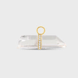 Crystal Quartz Diamond Bar Charm
