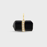 Black Tourmaline Diamond Bar Charm