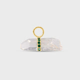 Crystal Quartz Emerald Bar Charm