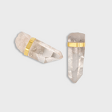 Crystalline Crystal Quartz Gold Bar Earring