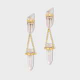 Crystalline Double Crystal Quartz Earring