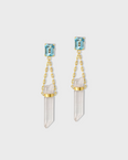 Chakra Blue Topaz Gemstone Crystal Drop Earrings