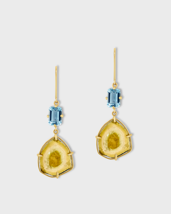 Treasure Aquamarine and Citrus Tourmaline Earrings