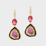 Treasure Diamond Tourmaline Slice Earrings