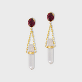 Chakra Garnet Gemstone Crystal Drop Earrings