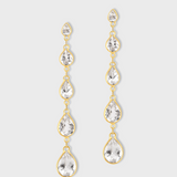 Chakra White Topaz Five Teardrop Earrings