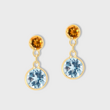 Chakra Citrine Topaz Sphere Drop Earrings