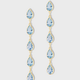 Chakra Blue Topaz Five Teardrop Earrings