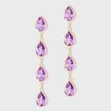 Chakra Amethyst Four Teardrop Earrings