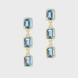 Chakra Blue Topaz Emerald-Cut Dangle Earrings