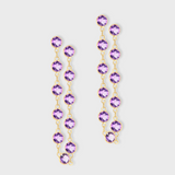 Chakra Amethyst Large Bezel Drop Earrings