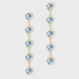 Chakra Blue Topaz Heart Five Drop Earrings