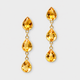 Chakra Citrine Triple Raindrop Earrings