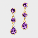 Chakra Amethyst Orbital Drop Earrings