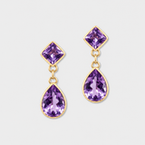 Chakra Amethyst Dangle Earrings