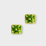 Chakra Peridot French Cut Stud Earrings