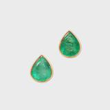 Chakra Emerald Raindrop Stud Earrings