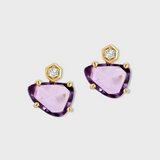 Chakra Purple Sapphire Diamond Earrings