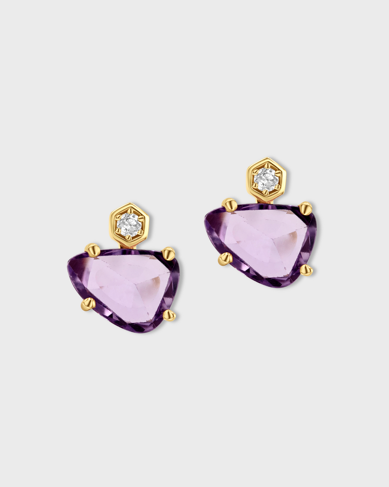 Chakra Purple Sapphire Diamond Earrings