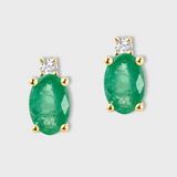 Chakra Emerald Diamond Earrings