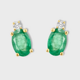 Chakra Emerald Diamond Earrings