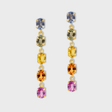 Chakra Rainbow Sapphire Drop Earrings