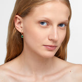 Chakra Emerald Gold Hoop Earrings