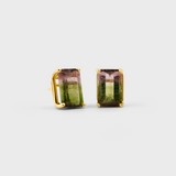 Treasure Bicolor Tourmaline Emerald Cut Studs 1