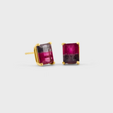 Treasure Bicolor Tourmaline Emerald Cut Studs 4