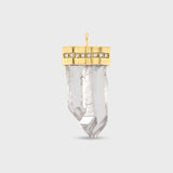 Crystal Quartz Diamond Cap Charm