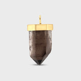 Smoky Quartz Gold Cap Charm