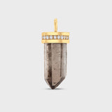 Smoky Quartz Diamond Cap Charm