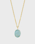 Gemmy 27 Karat Aquamarine Oval Gemstone Necklace