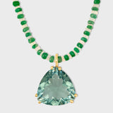 Fluorite Gemstone on Emerald Opal Necklace